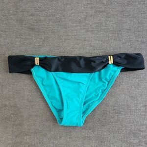 VIX Paula Hermanny Women Blue Secret Buckled Low Rise Bottom Bikini Size large